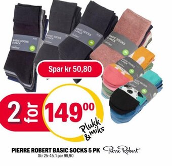Coop Extra PIERRE ROBERT BASIC SOCKS 5 PK tilbud