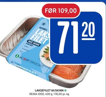Rema 1000 LAKSEFILET M/SKINN tilbud