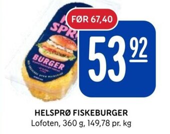 Rema 1000 HELSPRØ FISKEBURGER tilbud