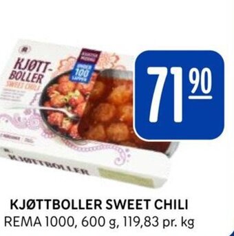 Rema 1000 KJØTTBOLLER SWEET CHILI tilbud