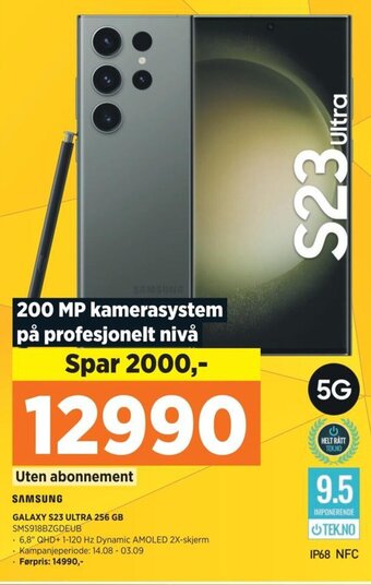 POWER SAMSUNG GALAXY S23 ULTRA 256 GB SMS918BZGDEUB tilbud