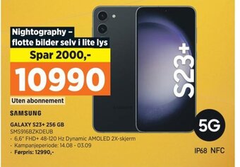 POWER SAMSUNG GALAXY S23+ 256 GB SMS916BZKDEUB tilbud