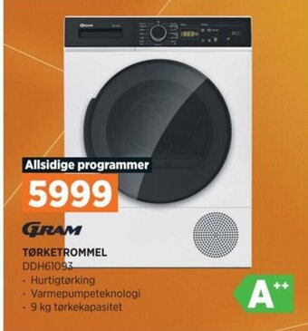 POWER TØRKETROMMEL DDH61093 tilbud