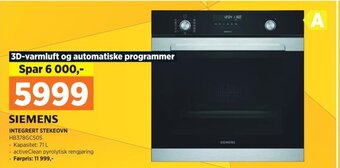 POWER SIEMENS INTEGRERT STEKEOVN HB378GCSOS tilbud