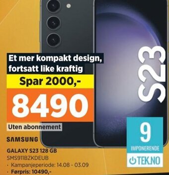 POWER SAMSUNG GALAXY S23 128 GB SMS911BZKDEUB tilbud