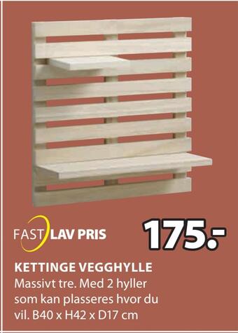 JYSK Kettinge vegghylle tilbud