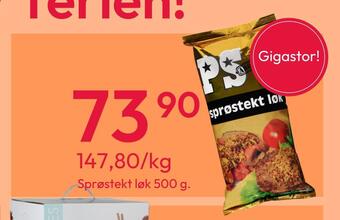 Gigaboks Sprøstekt løk 500 g tilbud