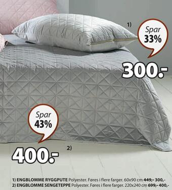 JYSK Engblomme sengeteppe tilbud