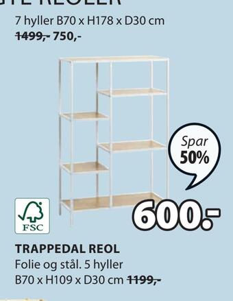 JYSK Trappedal reol tilbud