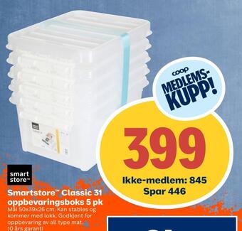 Coop Obs Smartstore™ classic 31 oppbevaringsboks 5 pk tilbud