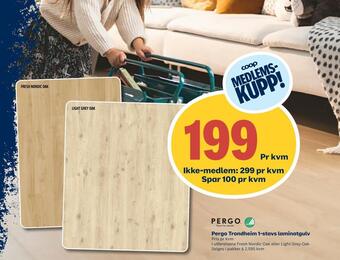 Coop Obs Pergo trondheim 1-stavs laminatgulv tilbud