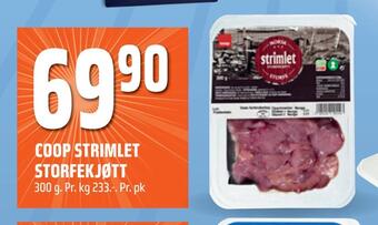 Coop Obs Coop strimlet storfekjøtt tilbud