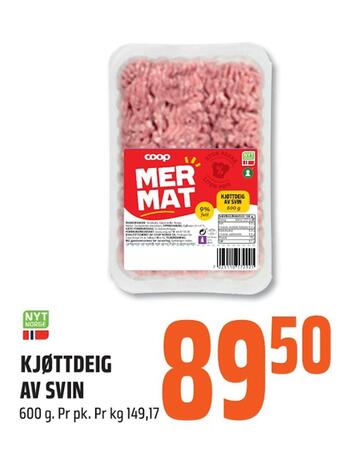 Coop Obs Kjøttdeig av svin tilbud