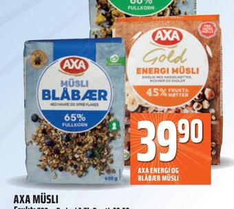 Axa energi og blåbær müsli