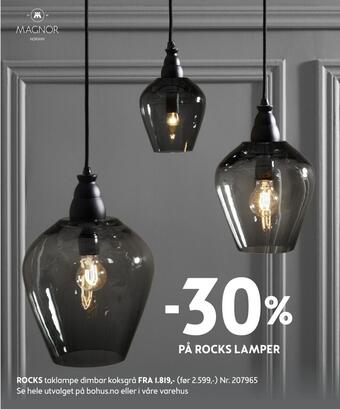 Bohus -30 på rocks lamper tilbud