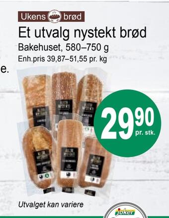 Joker Et utvalg nystekt brød tilbud