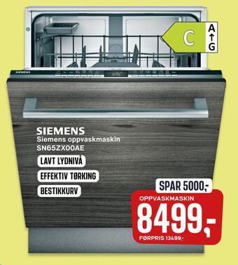Skousen Siemens oppvaskmaskin sn65zx00ae tilbud