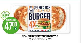 Kiwi Fiskeburger torsk&hyse tilbud
