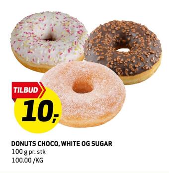 Bunnpris Donuts choco, white og sugar tilbud