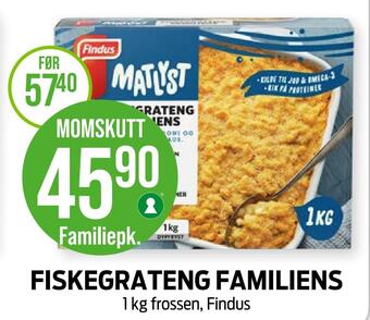 Kiwi Fiskegrateng familiens tilbud