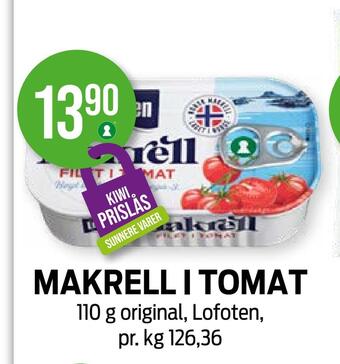 Kiwi Makrell i tomat tilbud