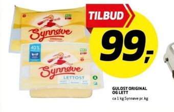 Bunnpris Synnøve finden skæreost tilbud