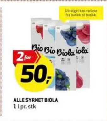 Bunnpris Biola syrnet melk tilbud