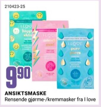 Europris I love ansiktsmaske tilbud