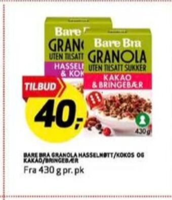 Bunnpris Bare bra granola tilbud