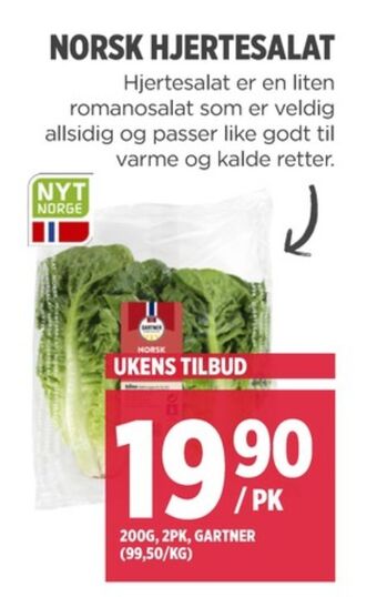 Meny Gartner salat tilbud