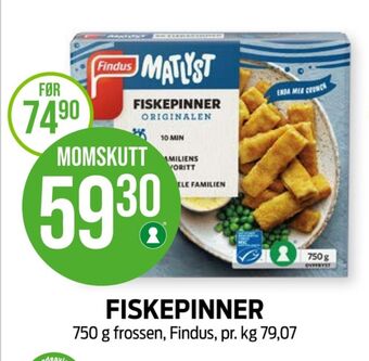 Kiwi Findus fiskepinner tilbud