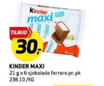Bunnpris Maxi sjokoladebar tilbud