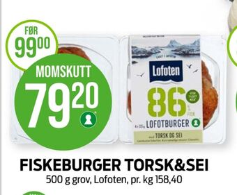 Kiwi Lofoten fiskeburger tilbud