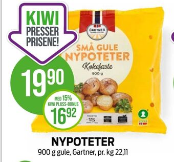 Kiwi Gartner poteter tilbud