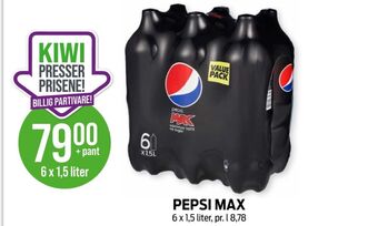 Kiwi Pepsi max brus tilbud