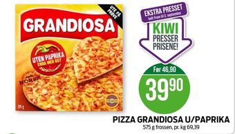 Kiwi Grandiosa pizza tilbud