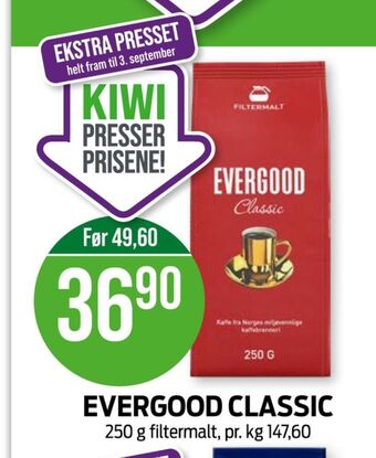 Kiwi Evergood kaffe formalet tilbud