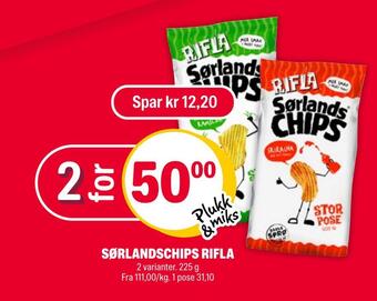 Coop Extra Sørlandschips rifla tilbud