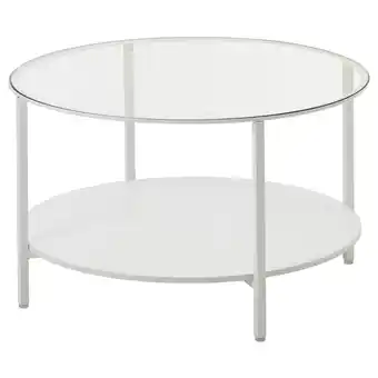 IKEA Vittsjö bord, hvit/glass, 75 cm tilbud