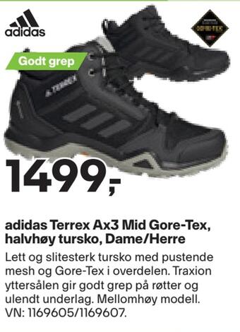 XXL Sport Adidas terrex ax3 mid gore-tex, halvhøy tursko, dame/herre tilbud