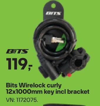 XXL Sport Bits wirelock curly 12x1000mm key incl bracket tilbud