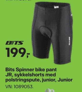 XXL Sport Bits spinner bike pant jr, sykkelshorts med polstringspute, junior, junior tilbud