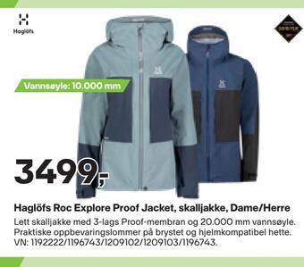 XXL Sport Haglöfs roc explore proof jacket, skalljakke, dame/herre tilbud
