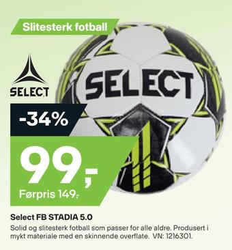 XXL Sport Select fb stadia 5,0 tilbud