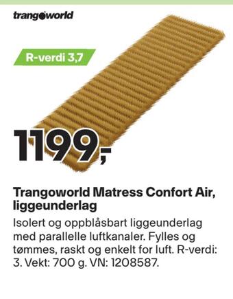 XXL Sport Trangoworld matress confort air, liggeunderlag tilbud