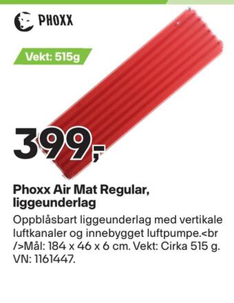 XXL Sport Phoxx air mat regular, liggeunderlag tilbud
