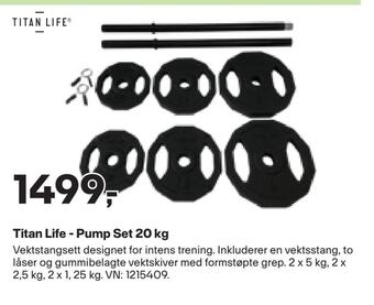XXL Sport Titan life - pump set 20 kg tilbud