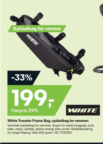 XXL Sport White traveler frame bag, sykkelbag for rammen tilbud