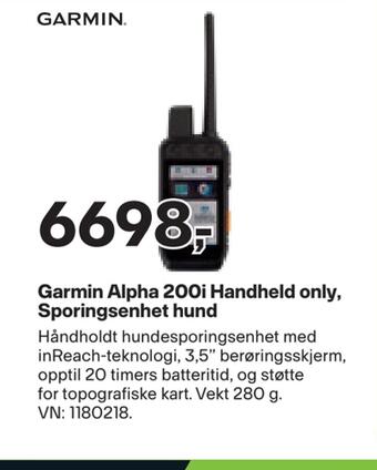 XXL Sport Garmin alpha 200i handheld only, sporingsenhet hund tilbud