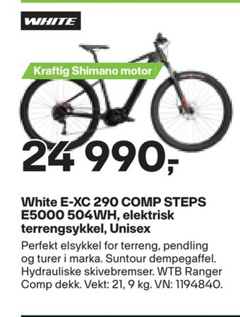 XXL Sport White e-xc 290 comp steps e5000 504wh, elektrisk terrengsykkel, unisex tilbud